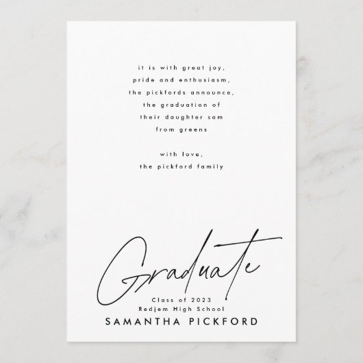 Anpassbare Abschluss-Foto-Postgraduierung Ankündigung (Rückseite)