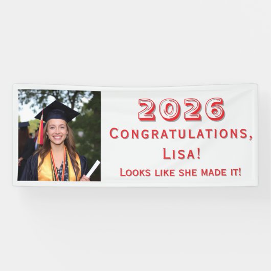 Anpassbare Abschlussfeier Banner (Horizontal)