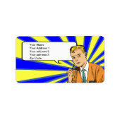 Anpassbare Adressetiketten im Retro-Comic (Vorne)