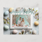 🐰 🥚 🌸 Anpassbare 🐇 ägssquisite OsterErinnerung Feiertagspostkarte (Vorderseite)