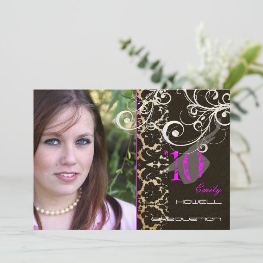 Anpassbare Akzent-Farbe, 2010 Abschlüsse Party Einladung (Stehend Vorderseite)