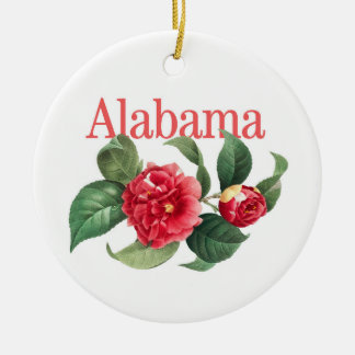 Anpassbare Alabama-Ornament mit Kamelien Keramik Ornament