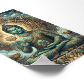 Anpassbare alte Dhamma-Kunst Sukiti Buddha-Meditat Poster (Ecke)