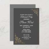 Anpassbare Altersvorsorgeeinladung Gold figrigree Einladung (Vorne/Hinten)