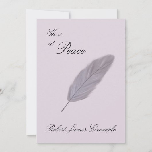 Anpassbare Ankündigung des Todes (Feather) (Vorderseite)