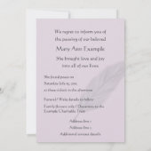 Anpassbare Ankündigung des Todes (Feather) (Rückseite)