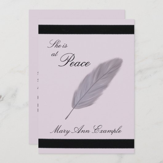 Anpassbare Ankündigung des Todes (Feather) (Vorne/Hinten)