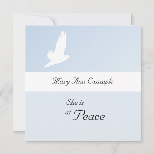 Anpassbare Ankündigung von Tod/Abgang (Vorderseite)