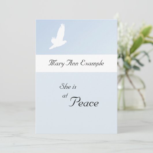 Anpassbare Ankündigung von Tod/Abgang (Stehend Vorderseite)