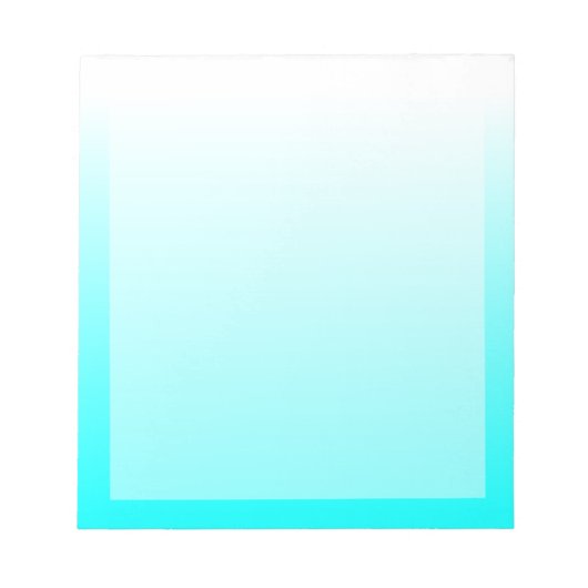Anpassbare Aqua Cyan Ombre Notizblock (Vorderseite)