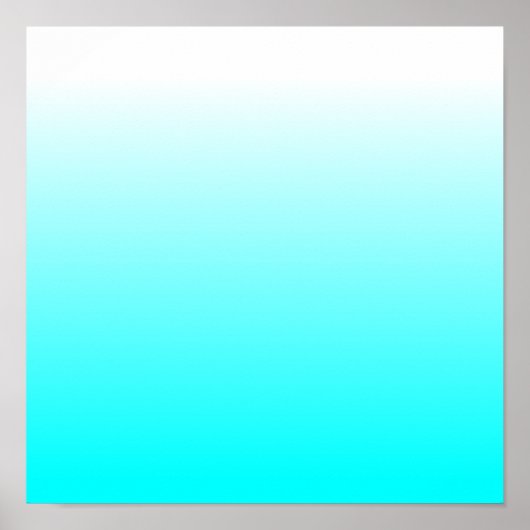 Anpassbare Aqua Ombre Poster (Vorne)