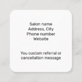 Anpassbare aquamarine Bearbeitung oder andere Beru Quadratische Visitenkarte (Rückseite)