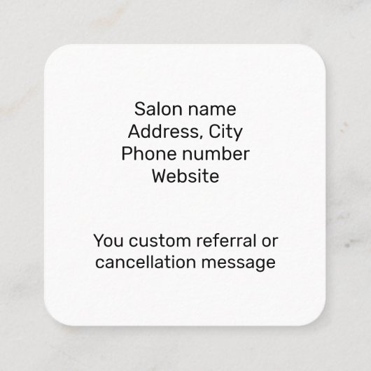 Anpassbare aquamarine Bearbeitung oder andere Beru Quadratische Visitenkarte (Rückseite)