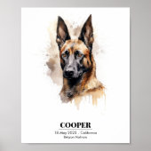 Anpassbare Aquarellbilder von Malinois Poster (Vorne)