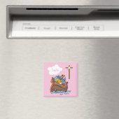 Anpassbare Arche-Noah-Taufe, Mädchen Rosa Magnet (In Situ (Geschirrspüler))