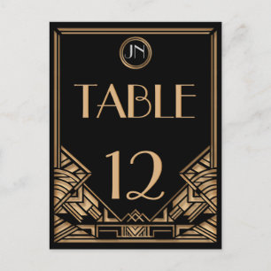 Anpassbare Art Deco Gatsby Stil Tischnummern