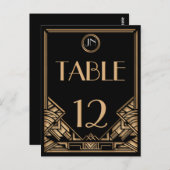 Anpassbare Art Deco Gatsby Style Tischnummern (Vorne/Hinten)