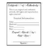 Anpassbare Artwork-Authentifizierung Print I Gummistempel (Prägung)