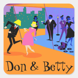 Anpassbare Aufkleber für das Retro Urban Party auf