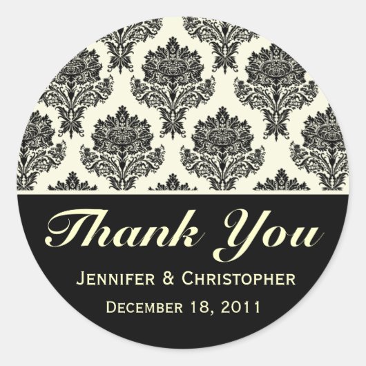 Anpassbare Aufkleber für Elfenbein und schwarze Da (Vorderseite)