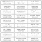 Anpassbare Aufkleber für Hochzeitsgäste (Vorderseite)