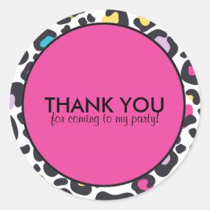 Anpassbare Aufkleber Neon Leopard Print