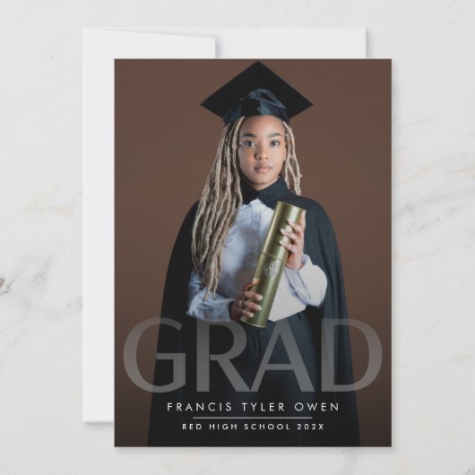 Anpassbare, ausgeblendete BOLD-GRAD-Foto-Klasse Ankündigung (Vorderseite)