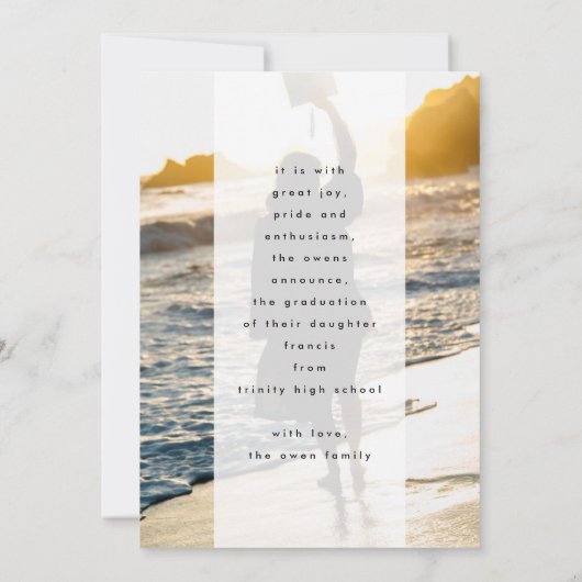 Anpassbare, ausgeblendete BOLD-GRAD-Foto-Klasse Ankündigung (Rückseite)