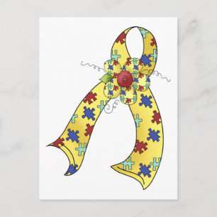 Anpassbare Autismus-Multifunktionsleiste mit Blume Postkarte