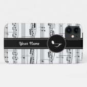 anpassbare b&w-Musiknoten Case-Mate iPhone Hülle (Rückseite (Horizontal))