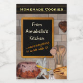 Anpassbare Backetikette Geben Sie Ihren Namen ein! Lebensmitteletikett (Einzelnes Label)