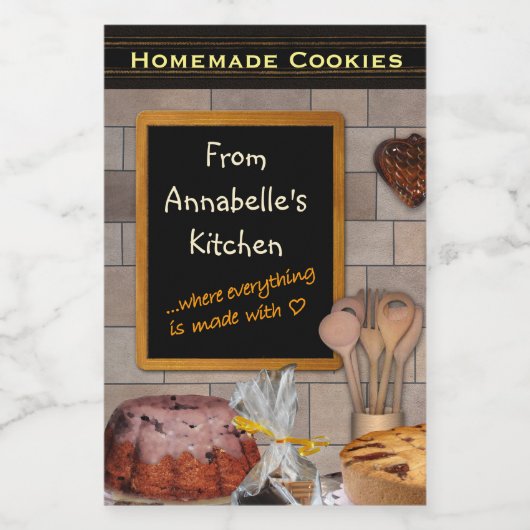 Anpassbare Backetikette Geben Sie Ihren Namen ein! Lebensmitteletikett (Einzelnes Label)