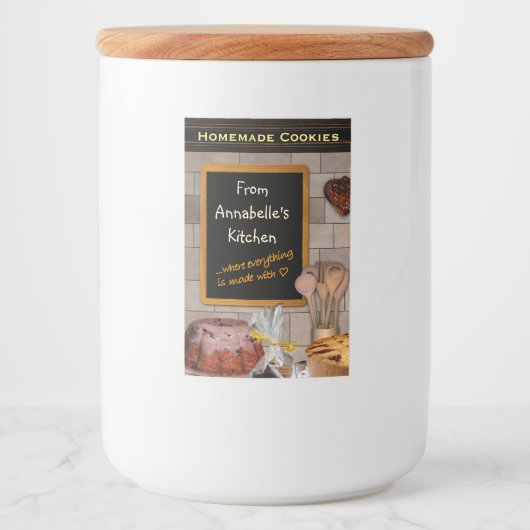 Anpassbare Backetikette Geben Sie Ihren Namen ein! Lebensmitteletikett (Vorderseite)