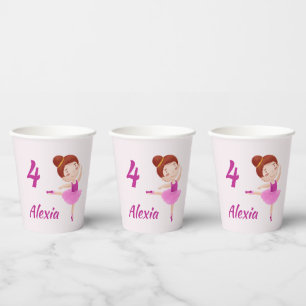 Anpassbare Ballet Paper Cups mit Name & Alter Pappbecher
