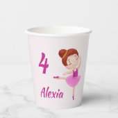 Anpassbare Ballet Paper Cups mit Name & Alter Pappbecher (Vorderseite)