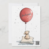 Anpassbare Ballon Geburtstag mit Sweet Puppy Einladung (Rückseite)