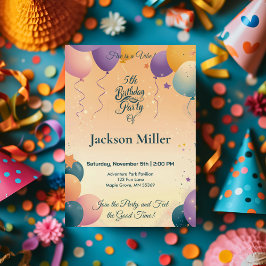 Anpassbare Ballon Geburtstag mit Sweet Puppy Einladung