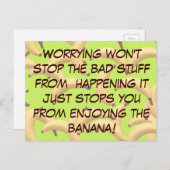 Anpassbare Bananen mit Text Postkarte (Vorne/Hinten)