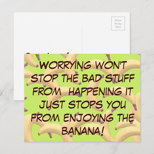 Anpassbare Bananen mit Text Postkarte (Vorne/Hinten)