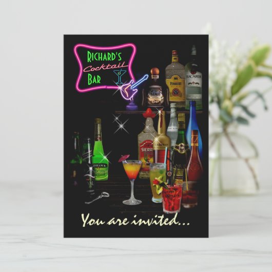 Anpassbare Bar Einladung (Stehend Vorderseite)