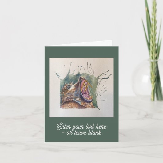 Anpassbare Barker Baboon Greetings Card Karte (Vorderseite)