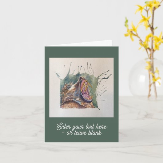 Anpassbare Barker Baboon Greetings Card Karte (Gelbe Blume)