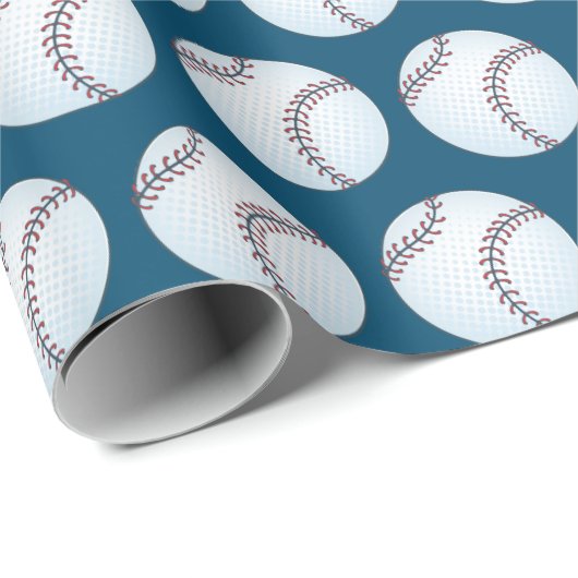 Anpassbare Baseball Geschenkpapier (Rolleneckpunkt)