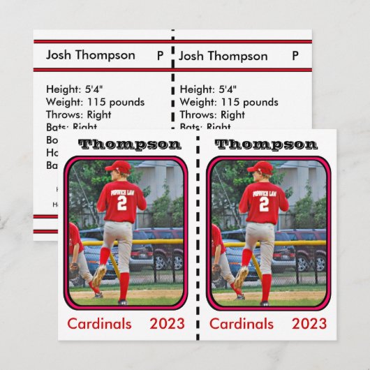 Anpassbare Baseballkarte Postkarte (Vorne/Hinten)