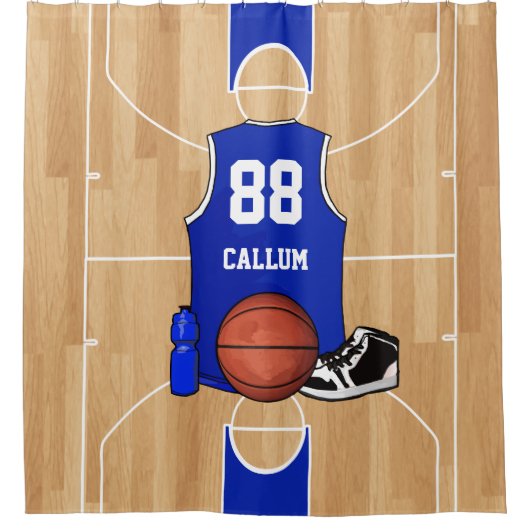 Anpassbare Basketball-Designer Duschvorhang (Vorderseite)