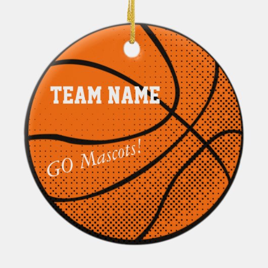 Anpassbare Basketballmannschaft Keramik Ornament (Hinten)