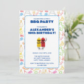 ANPASSBARE BBQ GEBURTSTAGSFEIER EINLADUNG (Stehend Vorderseite)