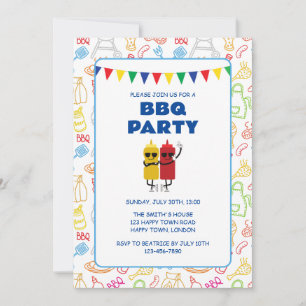 ANPASSBARE BBQ-PARTY EINLADUNG