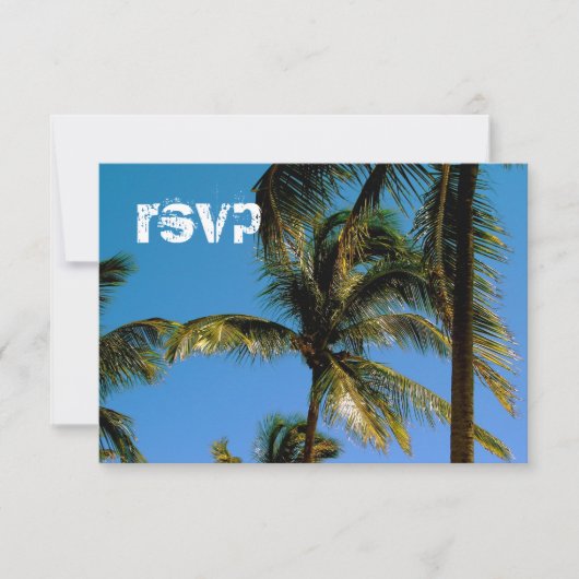 Anpassbare Beach-Hochzeitkarte RSVP Karte (Vorderseite)