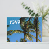 Anpassbare Beach-Hochzeitkarte RSVP Karte (Stehend Vorderseite)